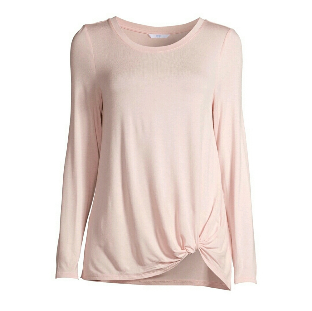NEW Women's TIME & TRU Twist Front Top Rose sz XXL